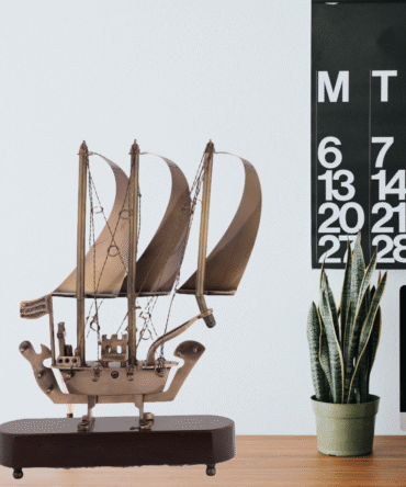 Decorative Sailing Ship Model, Bronze Finish, Wooden Base, Maritime Home Decor SK 00-SA