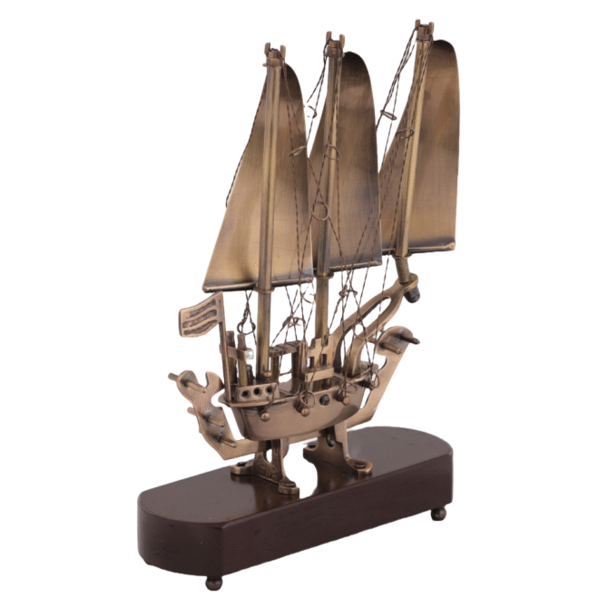 Decorative Sailing Ship Model, Bronze Finish, Wooden Base, Maritime Home Decor SK 00-SA - Image 3