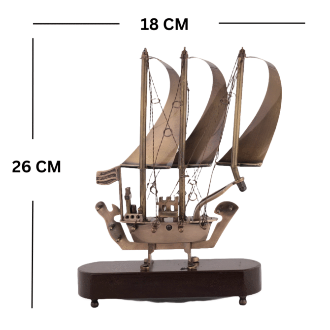 Decorative Sailing Ship Model, Bronze Finish, Wooden Base, Maritime Home Decor SK 00-SA - Image 4