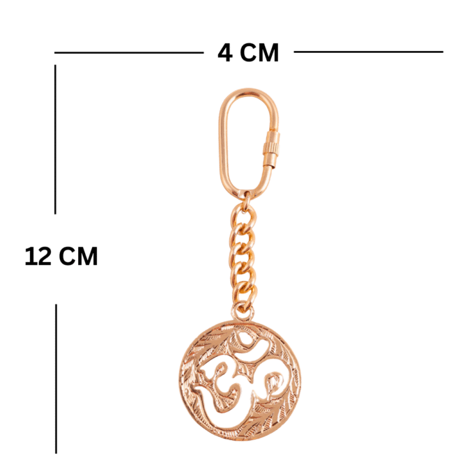 Elita Gold-Plated Finish Om Symbol Keychain, Decorative Chain Link, Religious Charm Pendant - Image 5