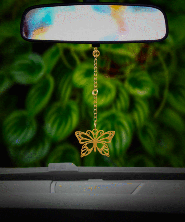 Butterfly Car Hanging in Brass with Gold Plated