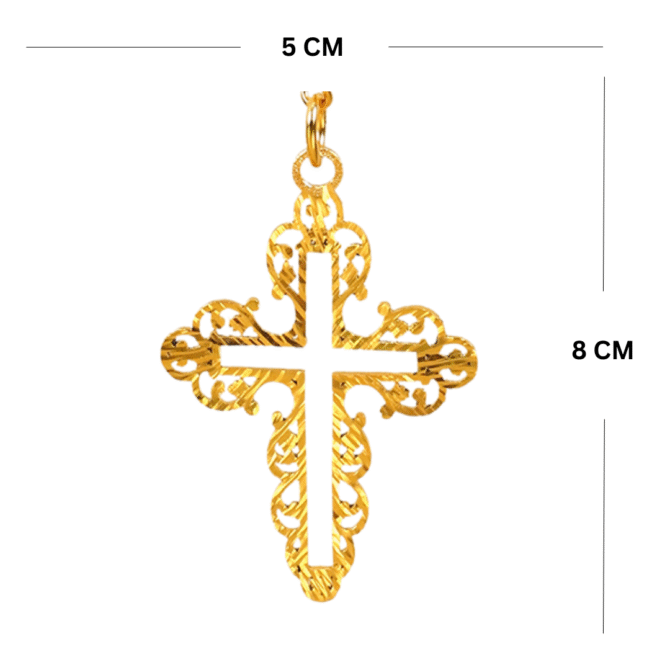 Car Hanging Chirstian Cross JESUS in Brass Wth Gold Plated - Image 3