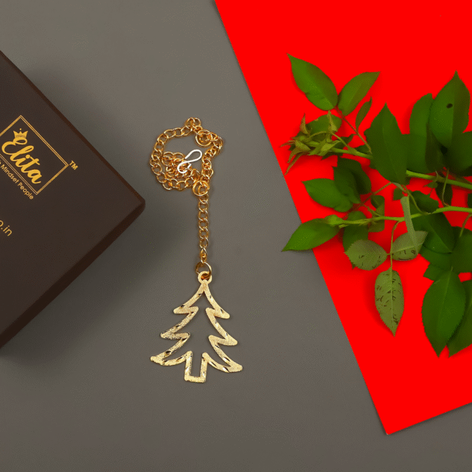 Christmas Tree Car Hanging Charm in Brass with Gold Plated - Image 2