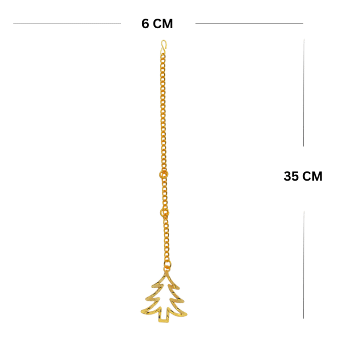 Christmas Tree Car Hanging Charm in Brass with Gold Plated - Image 4