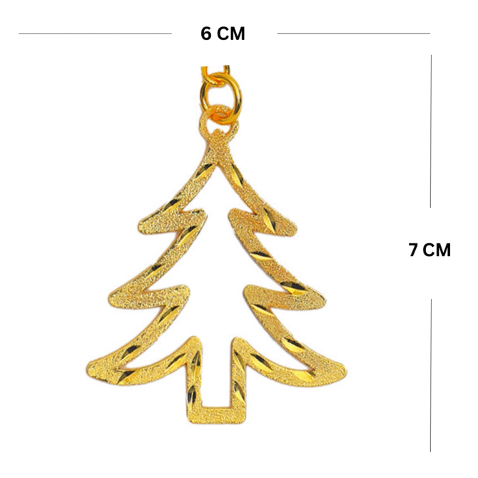 Christmas Tree Car Hanging Charm in Brass with Gold Plated - Image 3