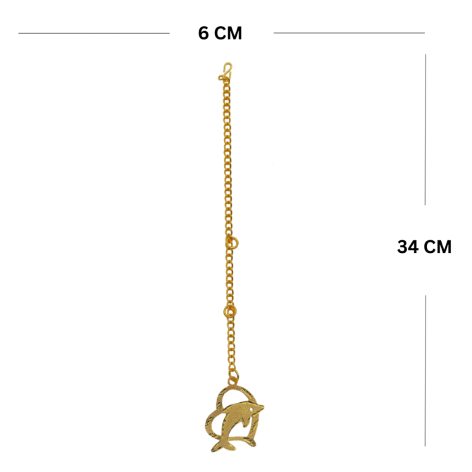 Dolphin Fish Car Hanging Charm in Brass with Gold Plated - Image 4