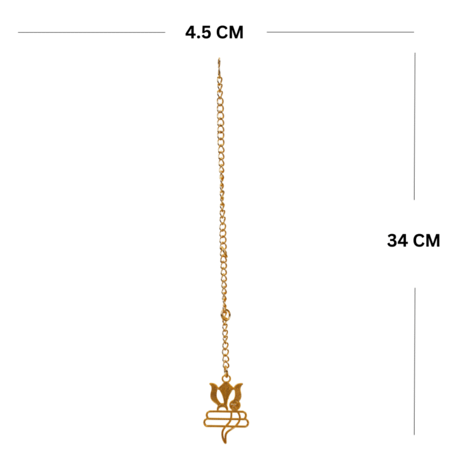 Car Hanging Shiva Icon, Ganesha Lotus Flowers Luxury Design in Brass with Gold Plated - Image 4