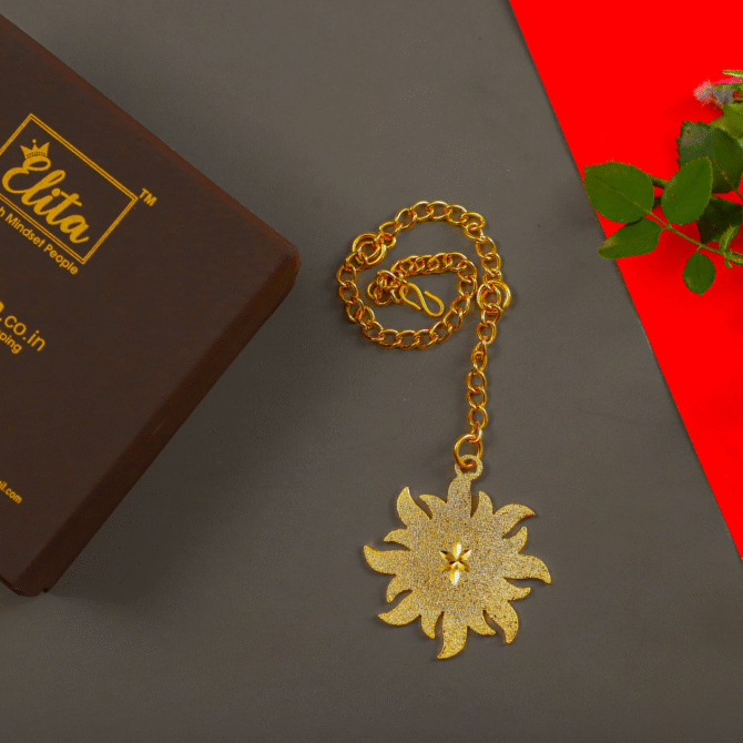 Car Hanging Sun Design Luxury Suraj Items in Brass with Gold Plated - Image 2