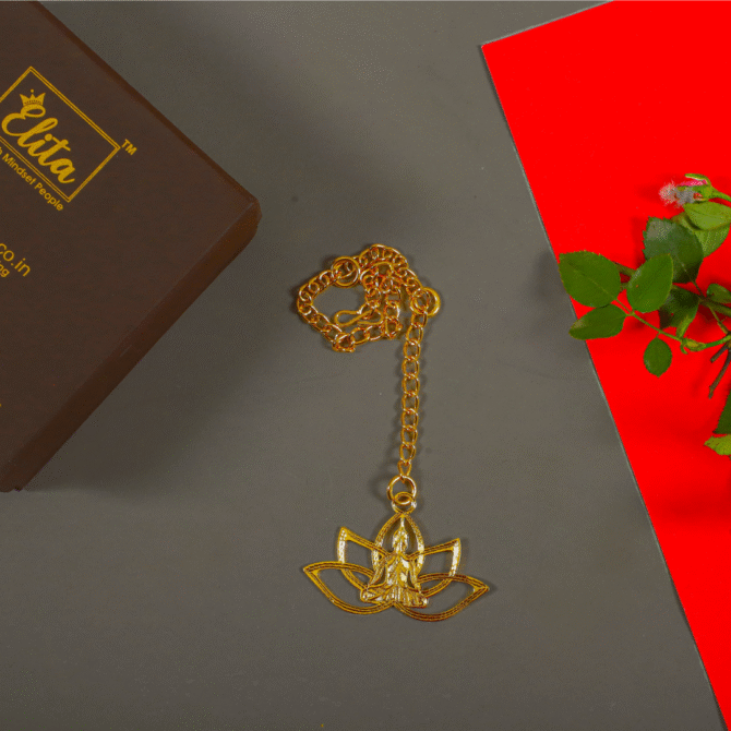 Lotus Buddha Car Hanging in Brass with Gold Plated - Image 2