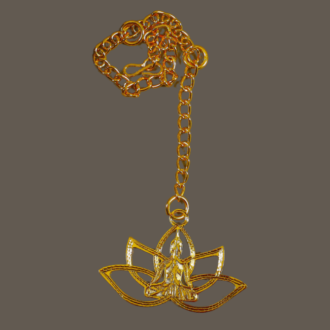 Lotus Buddha Car Hanging in Brass with Gold Plated - Image 5