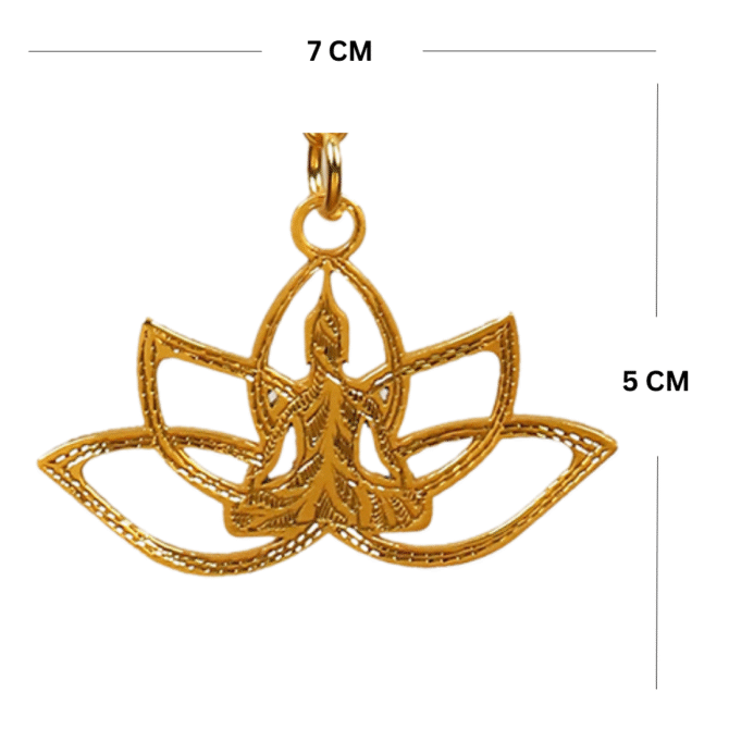 Lotus Buddha Car Hanging in Brass with Gold Plated - Image 3