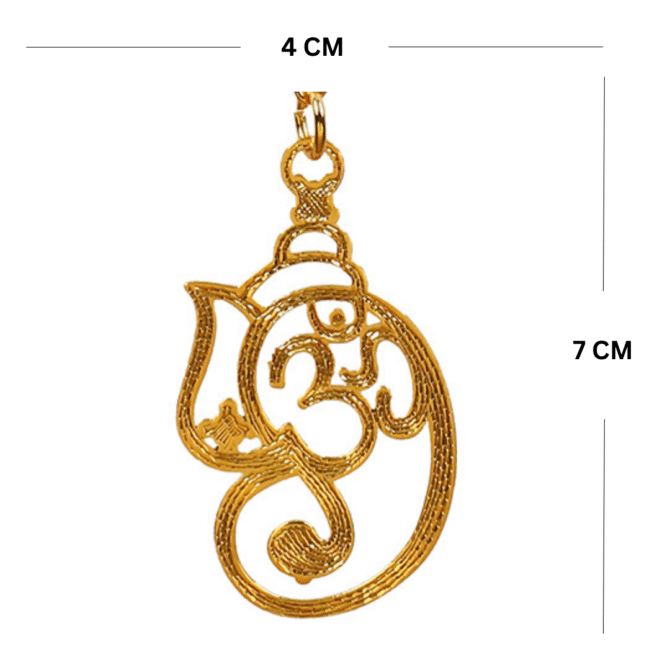 Ganesh Car Hanging in Brass with Gold Plated for Car - Image 3