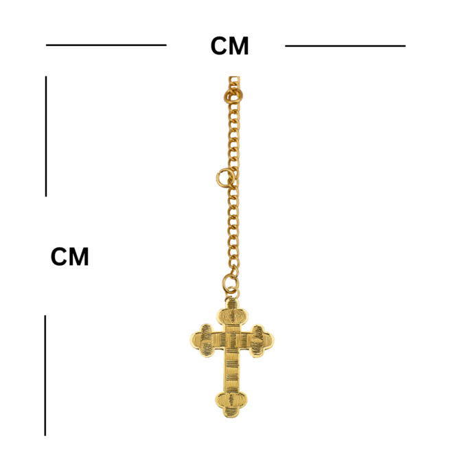 Decorative Gold Cross Car Rear View Mirror Hanging Ornament, Gold-Plated Finish in Brass - Image 4