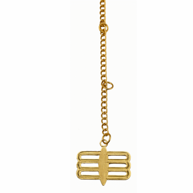 Gold-Plated Finish in Brass Third Eye Car Hanging Rearview Mirror Charm, Decorative Chain Pendant - Image 3