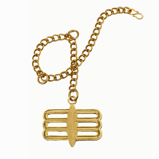 Gold-Plated Finish in Brass Third Eye Car Hanging Rearview Mirror Charm, Decorative Chain Pendant - Image 4